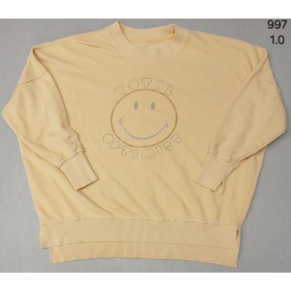 Aries (XS) Yellow Long Sleeve Stretch Pullover Sweatshirt